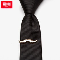 Narrow section]Mens formal business Korean version personality beard plating K gold collar clip gift box