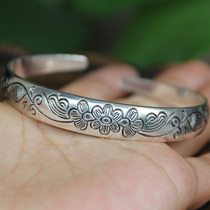 Original Yunnan Guizhou ethnic Tibetan silver bracelet special jewelry retro womens Miao Silver open fine bracelet