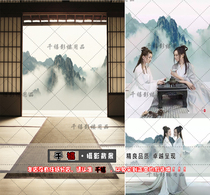 New photo studio plate womens square costume photo theme background fairyland photography photo background cloth Langya Pavilion