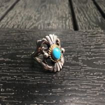 GORO Takahashi Goro gold rope turquoise Lily ring Day size No 20 goros in stock