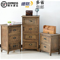 American solid wood simple bedside table Simple modern locker Drawer-type multi-layer storage cabinet Retro bucket cabinet