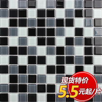 Crystal glass mosaic Simple fashion black and white gray cash register bar background pool pool kitchen bathroom