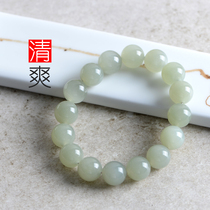 Yurun Yupin Hetian Jade ball bracelet blue and white jade big beads bracelet 12mm men and women style play Buddha beads