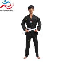 Childrens adult red blue black taekwondo clothing coach clothing collar mesh pattern atmosphere design unique