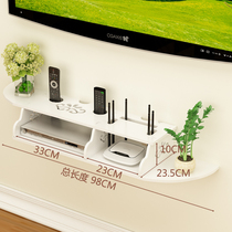 Living room bedroom TV background wall storage shelf wall cabinet hanging piece simple modern set-top box router