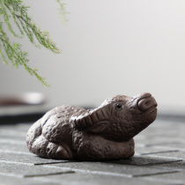 Mingfeng Kung Fu tea set Purple sand tea pet decoration Tea tray decoration Creative cow tea play can raise small buffalo tea pet
