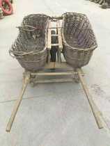 Hot sale folk nostalgic old objects hand wood single wheel shopping cart hospital Film and Television road elderly carts can be pushed by car