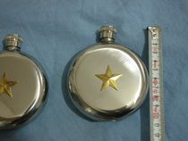 Portable white steel wine jug pure copper five-pointed star labeling stainless steel wine jug 5 oz wine jug