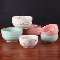 Yatai snowflake porcelain Japanese ceramic rice bowl noodle bowl Household hand-painted creative porcelain bowl Rice bowl soup bowl Ceramic tableware