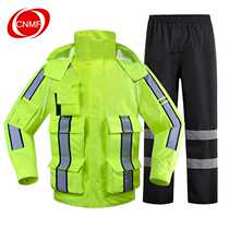 Conspiracy Foo Fluorescent Green Motorcycle Electric Car Caution Raincoat Men And Women Split Reflective Riding Pants Suit Road Administration