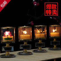 Buddha Candlestick household Crystal ghee lamp holder great sorrow curse Candlestick lotus lamp front lamp long light lamp holder