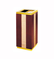 Japanese-style seat ash bucket steel wood trash can Hotel shopping mall trash can vertical stainless steel fruit box