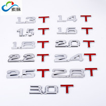 Car 3D metal car sticker car label creative modification displacement tail label 1 8T2 0T3 0T label V6 4WD