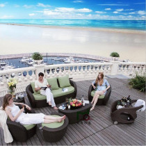 Rattan sofa outdoor rattan sofa combination living room simple imitation rattan chair sofa leisure balcony courtyard rattan furniture