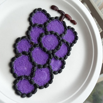 Grain paste painting handmade DIY seed painting Autumn fruit plate sticker art fruit painting purple grapes