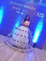 Full set of spot beauties mobile dining table Beauty mobile wine glasses Wine Bottle Greet Guests Etiquette Multifunction Mobile Table