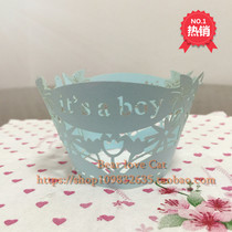 Baking packaging Cupcakes Wedding Hollow Cake Decoration Boy Full Moon Banquet Decoration 12