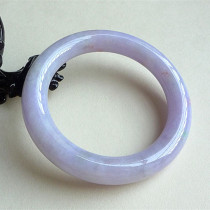 With certificate old pit jade jade bracelet natural jade bracelet a goods ice glutinous species Violet spring color KH025