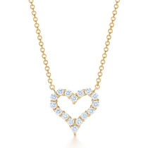 18K gold diamond necklace female love heart shaped diamond pendant necklace female couple romantic gift diamond choker