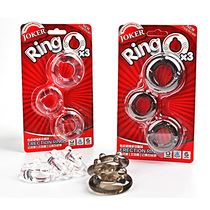 Japan JOKER pearl three-ring mens lock essence ring male penis foreskin resistance ring set adult sex toys