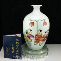 Master hand-painted vase Jingdezhen ceramics celebrity masterpiece pastel porcelain Xia Guoan Wuzi Dengke
