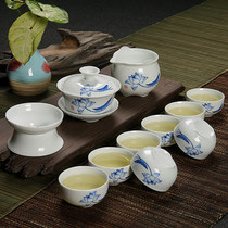 Ceramic kung fu tea set set whole set of tea set bone china tea cup set advertising