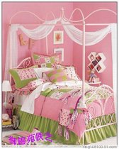 yD036 European-style wrought iron bed Childrens bed Girl single bed Princess bed Iron bed 1 5 meters 1 8 meters bed frame