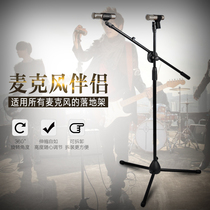 Microphone stand Floor-standing stage triangle anti-stepping metal microphone clip Professional performance living room K song shelf