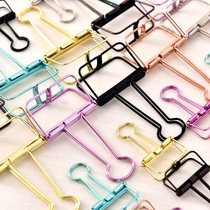 Creative stationery storage color hollowed out long tail clip book clip clip holder hand account retro I clip dovetail clip