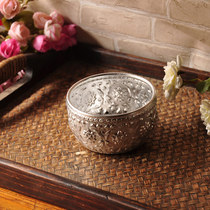 Southeast Asia Import Bowl Restaurant Hotel Home Tableware High-end Silver Tin Bowl Spa Spa Beauty