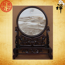 Natural Marble Painting Clear Water and Breeze Screen Home Office Decoration Ornament