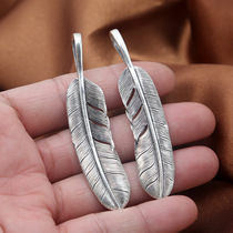 Factory Supply S925 Pure Silver Ornament Fashion Thai Silver High Bridge Goro Japan South Korea Trend Feather Pendant Men And Women Universal