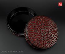 Local special gifts non-legacy old goods natural lacquer lacquerware rhinoceros pure hand-carved lacquer old ethnic holding box ornaments