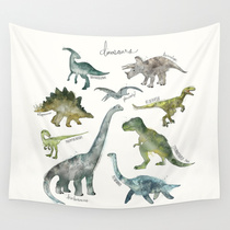  Nordic design ins Home decoration hanging cloth Room wall dormitory bedroom background cloth dinosaur dinosaur