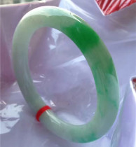 Natural old pit A goods jade Zhengyang green round bracelet spicy green new goods with certificate KK080