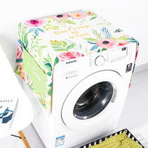 Fresh Flowers Washing Machine Hood Roller Cotton Linen Multipurpose Sunscreen Cover Cloth Fridge Bed Head Chest Cloth Art Dust Cover Scarves