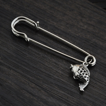 Vintage Accessories Miao Silver Skeleton Little Fish Brooch Pin Sweater Literary Arts Korean Style Classic Holiday Birthday Gift