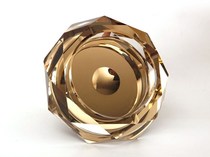  Crystal ashtray double octagonal silver-plated nouveau Riche gold glass ashtray creative gift advertising printed ashtray large