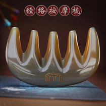 Natural white water horn massage comb Cervical spine head meridian comb Horn comb Custom lettering comb