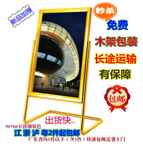  Hotel billboard l-shaped foot indicator stainless steel display stand water card poster stand recruitment card announcement