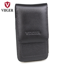 Mens 4 7 5 inch leather mobile phone running bag cowhide wear belt multifunctional coin wallet casual vertical small hanging bag