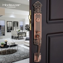 Hanton luxury European solid wood villa door lock open double door door lock Double open door door lock