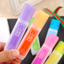 Japanese and Korean stationery Korean version of highlighter large capacity candy color highlighter frosted pen marking number key pen