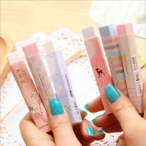 Hobbies hipster cute wood grain flower eraser strip test special study office Art Special
