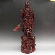 Horizontal knife Guan Gong small leaf red sandalwood Guan Gong ornaments Guan Yu Mahogany solid wood carving Dahan Jiuding Putian wood carving