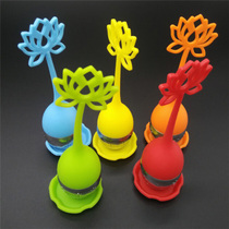Lotus tea maker new silicone tea bag stainless steel tea bag with tea holder Flower tea bag creative tea set