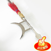 Spear Lu Bu Fangtian painting halberd single month disassembly 18 weapons unopened stainless steel single halberd red tassel gun