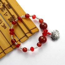 Fuxin Natural Red Agate Childrens Small Bracelet Girl Handstring Jewelry Accessories South Red Birthday Gift