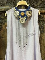  Cloud decoration totem original hand-made national style womens jewelry necklace collar hand-woven Miao silver Bodhi necklace