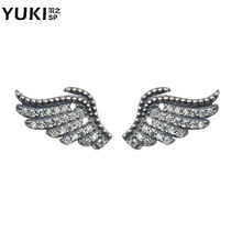 YUKI Korean personality men single hipster 925 silver earrings Angels devil wings male and female lovers